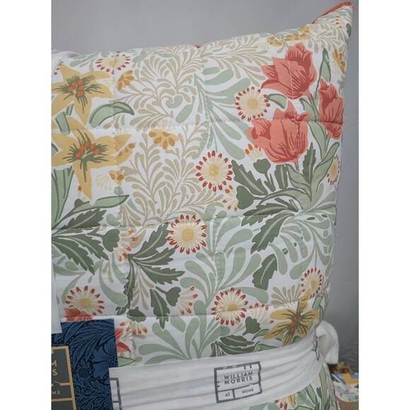 WILLIAM MORRIS BOWER SAGE 2 EURO PILLOW SHAMS SET with INSERTS NEW - Picture 4 of 7